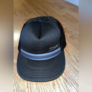 RVCA Men snapback black cap hat mesh adjustable